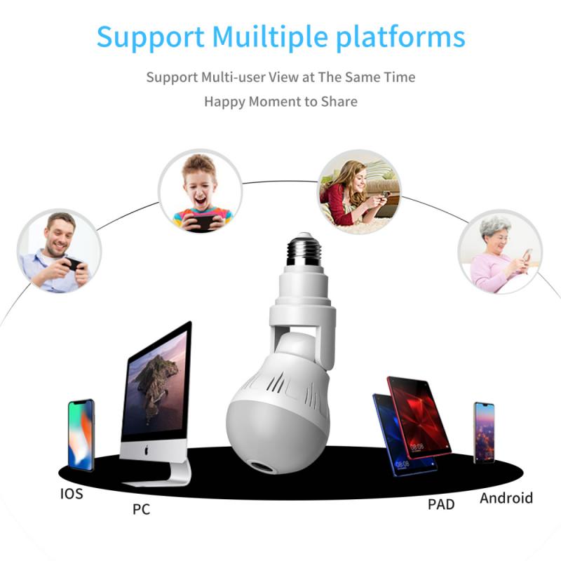 360° Panoramic Hidden Light Bulb Wifi Camera - Dkakashop