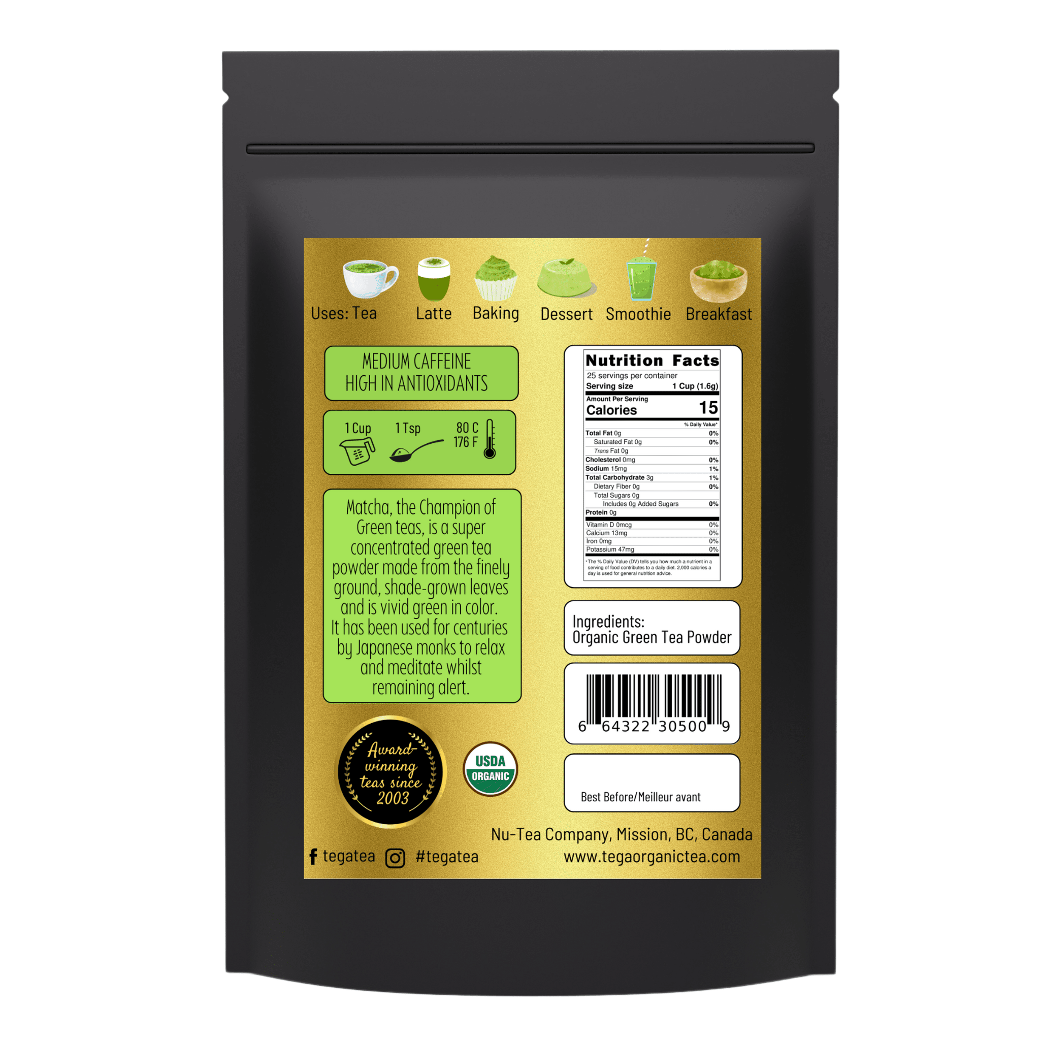 Tega Japanese Matcha 40g | Organic - Dkakashop